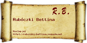 Rubóczki Bettina névjegykártya