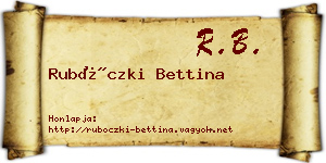 Rubóczki Bettina névjegykártya